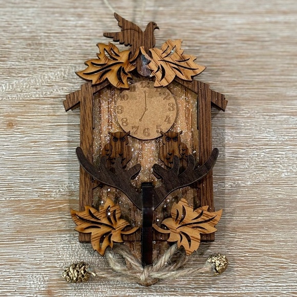 NWT Kurt S Adler Wooden Cuckoo Clock Christmas Ornament - Picture 1 of 4